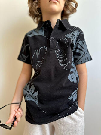 Erkek Çocuk Polo Yakalı Keten Şortlu Takım