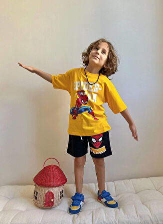 Erkek Çocuk Basklı Şortlu Takım 3-10 Yaş