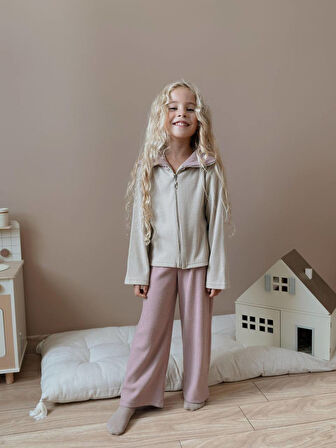 Kız Çocuk Pamuk Fitilli Femurarlı Kışlık Takım