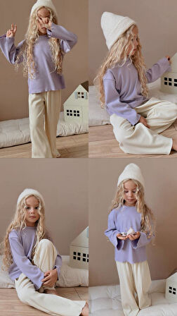 Kız Çocuk Pamuk Fitilli İspanyol Paça Kışlık Takım