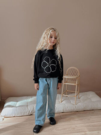 Kız Çocuk Taş Detaylı Kotlu Takım