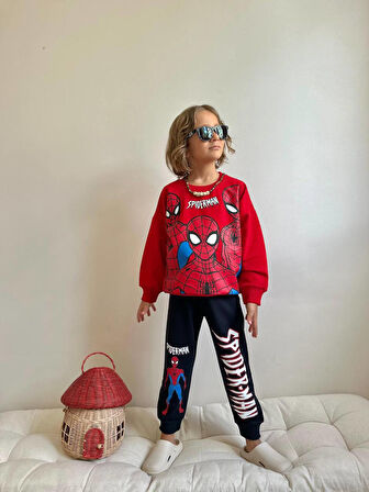 Erkek Çocuk Karakter Baskılı Sweatshirt Kışlık Takım