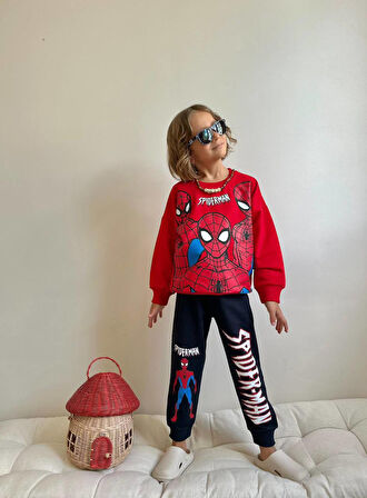 Erkek Çocuk Karakter Baskılı Sweatshirt Kışlık Takım