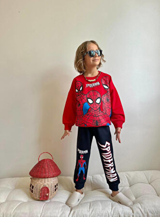 Erkek Çocuk Karakter Baskılı Sweatshirt Kışlık Takım