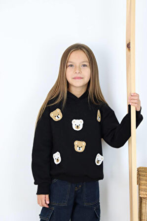 Kız Çocuk Jean Kargo Cepli Kot Pantolon Sweatshirtli Takım