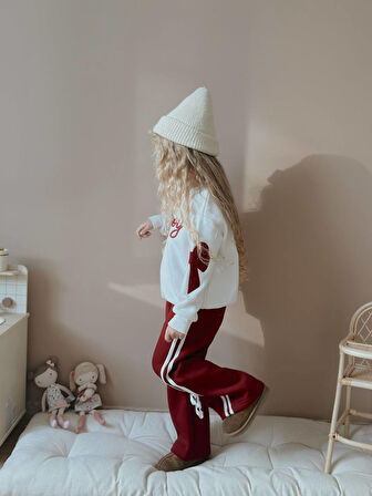 Kız Çocuk Enjoy Fiyonk Detaylı Sweatshirtli Kışlık Takım