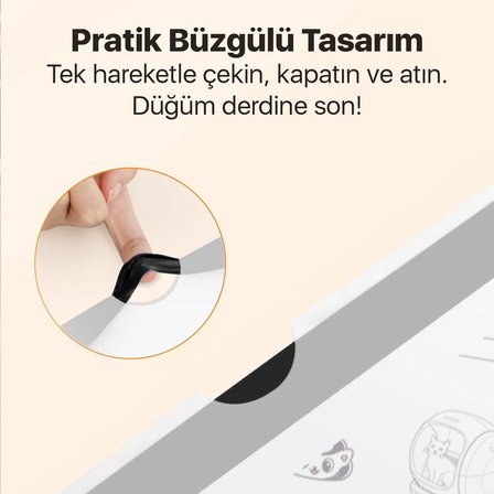 Çöp Torbası - Akıllı Kedi Tuvaletleri ile Uyumlu Kokulu &amp; Büzgülü Çöp Torbası - UBPet C10 Pro ve UBPet C20 Uyumlu - 4 Litre Hazne - 50 Adet