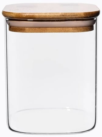 900ml Sızdırmaz Vakumlu Bambu Kapaklı Borosilikat Cam Kavanoz – Hava Geçirmez &amp; Dayanıklı Gıda Saklama Kabı (10cm x 13cm)