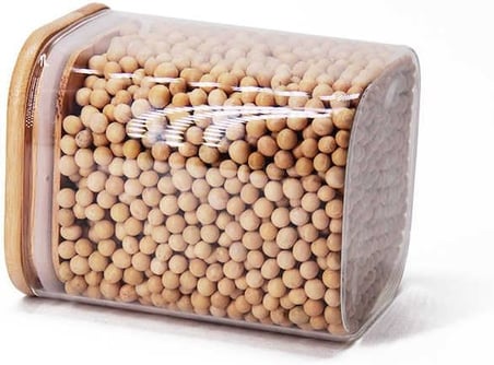 900ml Sızdırmaz Vakumlu Bambu Kapaklı Borosilikat Cam Kavanoz – Hava Geçirmez &amp; Dayanıklı Gıda Saklama Kabı (10cm x 13cm)