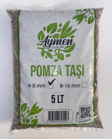 Aymen Çiçekçilik 4-8 mm Ponza Taşı - Tarım Pomzası 5 Lt Paket - 5 Litre Volkanik Ponza Taşı
