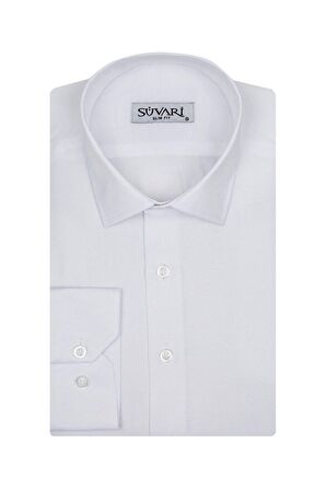 Süvari Classics Slim Fit Dar Kalip Özel Armürlü Cepsiz Gömlek