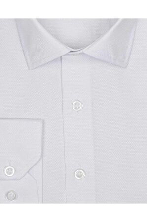 Süvari Classics Slim Fit Dar Kalip Özel Armürlü Cepsiz Gömlek