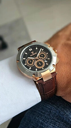 RAYMOND ERKEK KOL SAATİ RYM-83003-ROSE-KAHVERENGİ