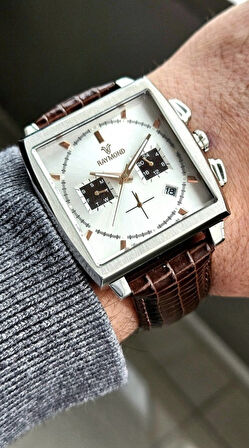 RAYMOND ERKEK KOL SAATİ RYM-83001-GÜMÜŞ-KAHVE-BEYAZ