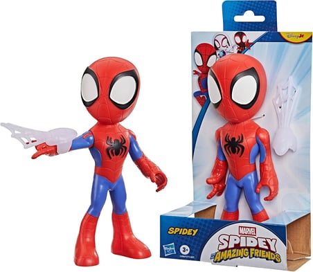 Marvel Spidey and His Amazing Friends Büyük Boy Spidey Figürü, 22,5 cm'lik Aksiyon Figürü, Çocuklar için Okul Öncesi Oyuncakları, 3 Yaş ve Üzeri, Süper Kahraman Oyuncakları