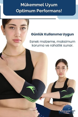 Ortopedik Dirseklik | Sporcu Dirsek Destekliği | Örme Elastik Koruyucu | Tenis, Fitness, Voleybol, Antrenman İçin | Unisex