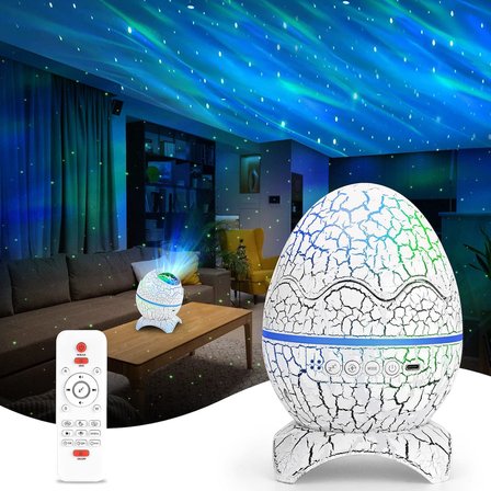 LED yıldızlı gökyüzü projektörü, uzaktan kumandalı galaksi planetaryumu, Bluetooth hoparlörlü gece kutup ışığı, aurora efekti, çocuklar yetişkinler için beyaz gürültü ve yıldızlar