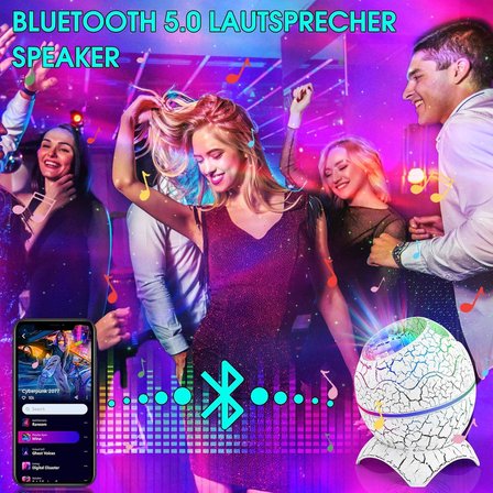 LED yıldızlı gökyüzü projektörü, uzaktan kumandalı galaksi planetaryumu, Bluetooth hoparlörlü gece kutup ışığı, aurora efekti, çocuklar yetişkinler için beyaz gürültü ve yıldızlar