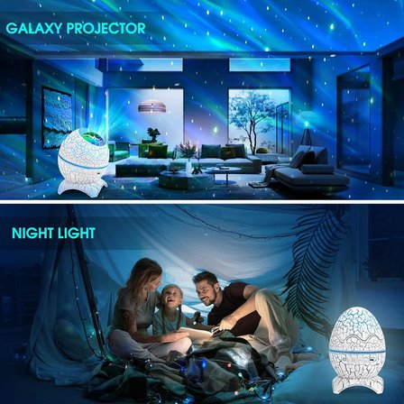 LED yıldızlı gökyüzü projektörü, uzaktan kumandalı galaksi planetaryumu, Bluetooth hoparlörlü gece kutup ışığı, aurora efekti, çocuklar yetişkinler için beyaz gürültü ve yıldızlar