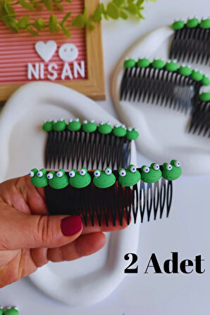 Kız Çocuk Renkli Hayvan Figürlü Taraklı Toka 2 Adet