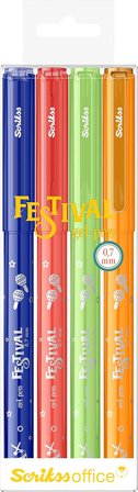 Festival Jel Kalem 0.7 mm Vivid Renkler 4'Lü Blıster - 2