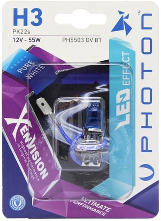Ampul H3 12V 55W Xen Vision (Tekli Blister) (Beyaz Işık) 6000K PHT PH5503 DV B1