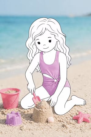 Lila Halka Detaylı Cut-Out Kız Çocuk Mayokini