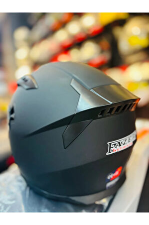 FAZER SİYAH VİZÖR SOLİD MATT BLACK FULL FACE GÜNEŞ VİZÖRLÜ MOTOSİKLET KASKI