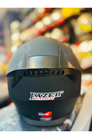 FAZER SİYAH VİZÖR SOLİD MATT BLACK FULL FACE GÜNEŞ VİZÖRLÜ MOTOSİKLET KASKI