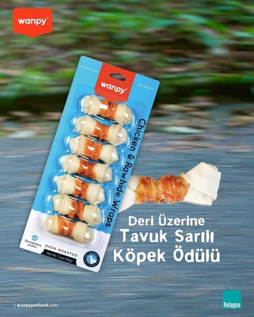 Tavuk Sargılı 7'Li Çiğneme Kemiği 90 Gr Köpek Ödülü (7 x 90 gr)