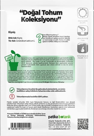 500 Adet Yerli Ata Kişniş Tohumu (Aşotu)