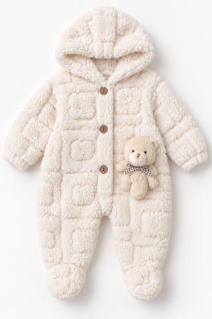  Kız Erkek Bebek Tavşan ve Ayı Oyuncaklı Peluş Tulum TLM0301