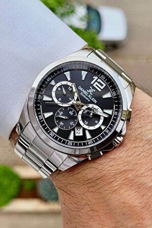 Daniel Klein DKISTE1122 Kadranı Siyah Kordonu Gümüş Renk Göstergeleri Aktif Hediye Paketli Erkek Kol Saati