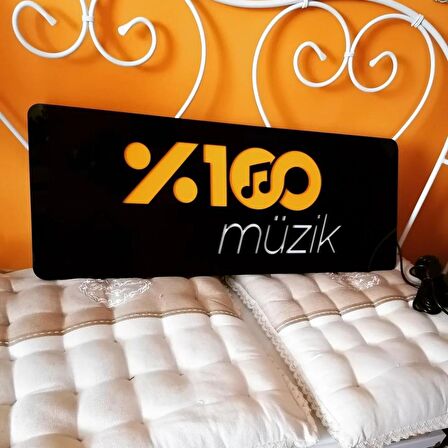 %100 Müzik Led Işıklı Tabela