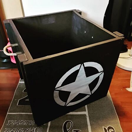 Original Vintage Star Detaylı Ağaç Kasa