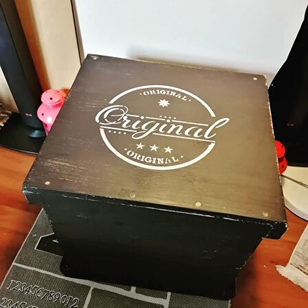 Original Vintage Star Detaylı Ağaç Kasa