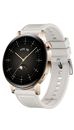 Huawei Watch 20MM Dikiş Desenli Dokuma Silikon Kordon