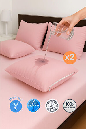 2'li Fermuarlı Sıvı Geçirmez Yastık Alezi Yastık Koruyucu