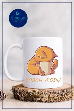 Baskılı Kupa Bardak Seramik Mug - Sabah Modu