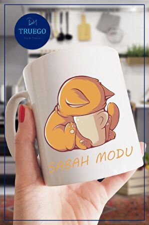 Baskılı Kupa Bardak Seramik Mug - Sabah Modu