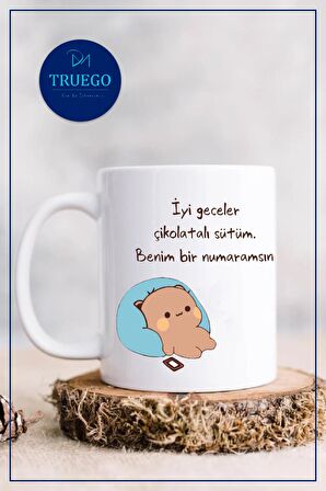 Baskılı Kupa Bardak Seramik Mug - Benim Bir Numaramsın