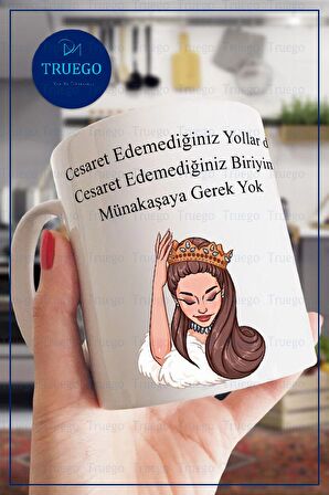 Baskılı Kupa Bardak Seramik Mug - Münakaşaya Gerek Yok...