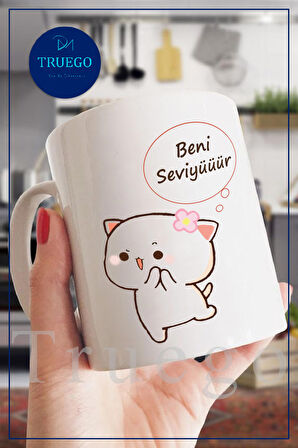 Baskılı Kupa Bardak Seramik Mug - Beeni Seviyüüür