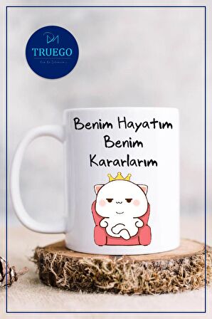 Baskılı Kupa Bardak Seramik Mug - Benim Hayatım Benim Kararlarım