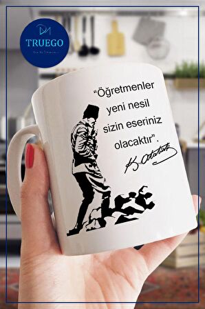 Baskılı Kupa Bardak Seramik Mug - Öğretmenler Yeni Nesil Sizin Eseriniz Olacakır