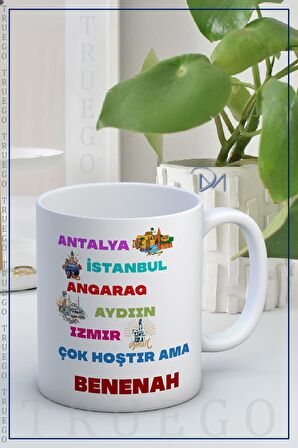 Baskılı Kupa Bardak Seramik Mug - BENENAH