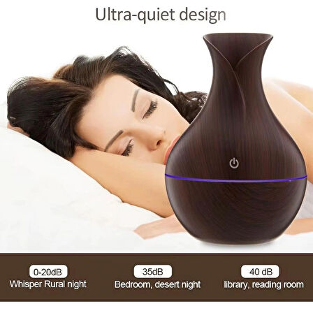 200ML Hava Nemlendirici Vazo Modeli Led Işıklı 7 Renkli Oda Hava Nemlendiricisi