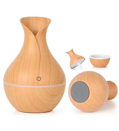 200ML Hava Nemlendirici Vazo Modeli Led Işıklı 7 Renkli Oda Hava Nemlendiricisi