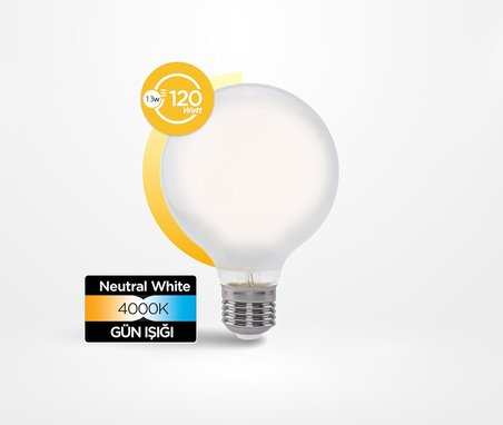 Filament Ampul E27 13W 2000LM 4000K Milky