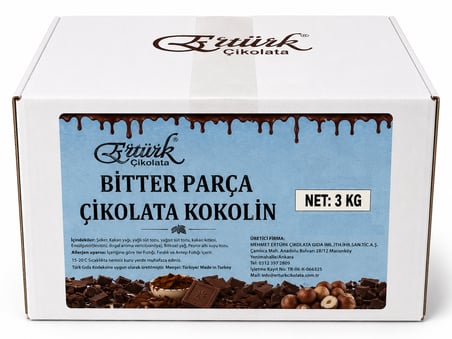 Ertürk Parça Çikolata Bitter Kokolin 3 Kg
